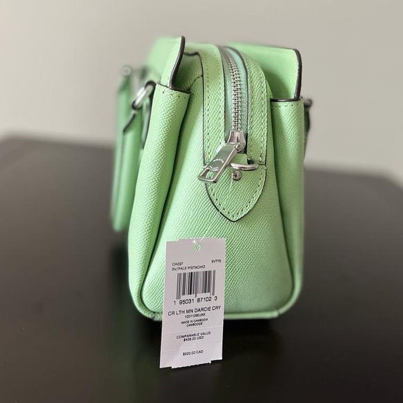 Coach Mini Darcie Carryall crossbody and small wallets /Silver/Pale Pistachio - Picture 4 of 12